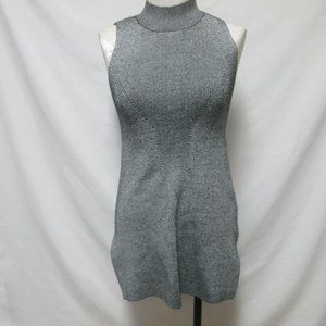 Karen Millen gray knit ribbed bodycon dress slits tunic shirt Size Sz X Small XS